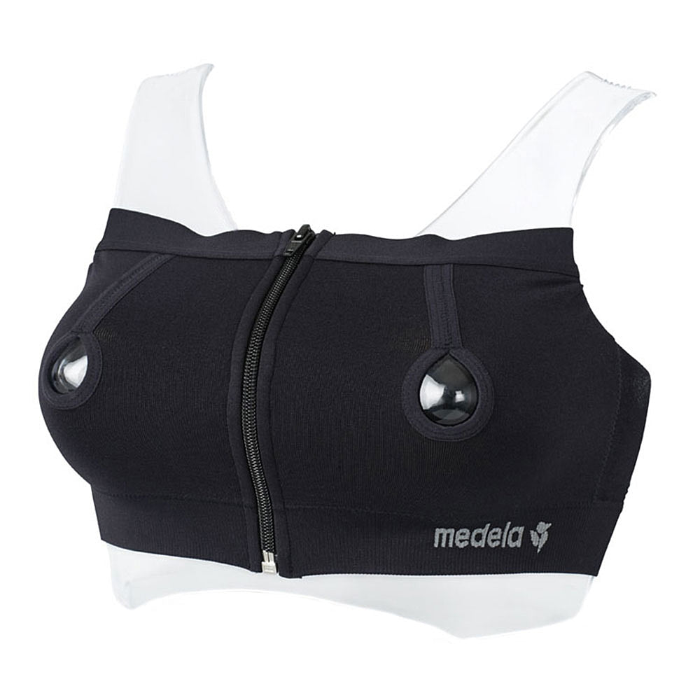 Medela Hands Free Pumping Bustier | Easy Expressing Pumping Bra with  Adaptive Stretch for Perfect Fit | Black Medium
